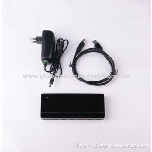 High-speed USB 3.0 driver, 7 ports, with external power adapter